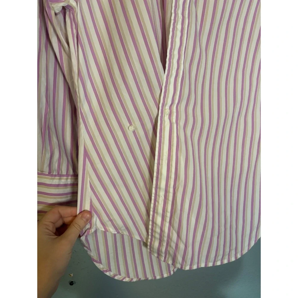 Rag & Bone Women's Indiana Striped Twisted Shirt Pink White Size XS - Picture 7 of 12